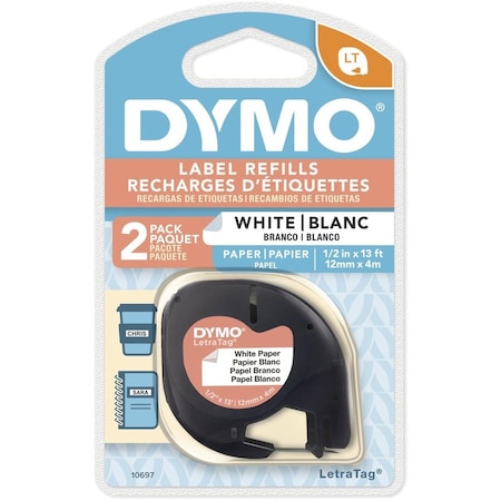 Dymo Tape, Paper, Letra Tag, 2Pk DYM10697